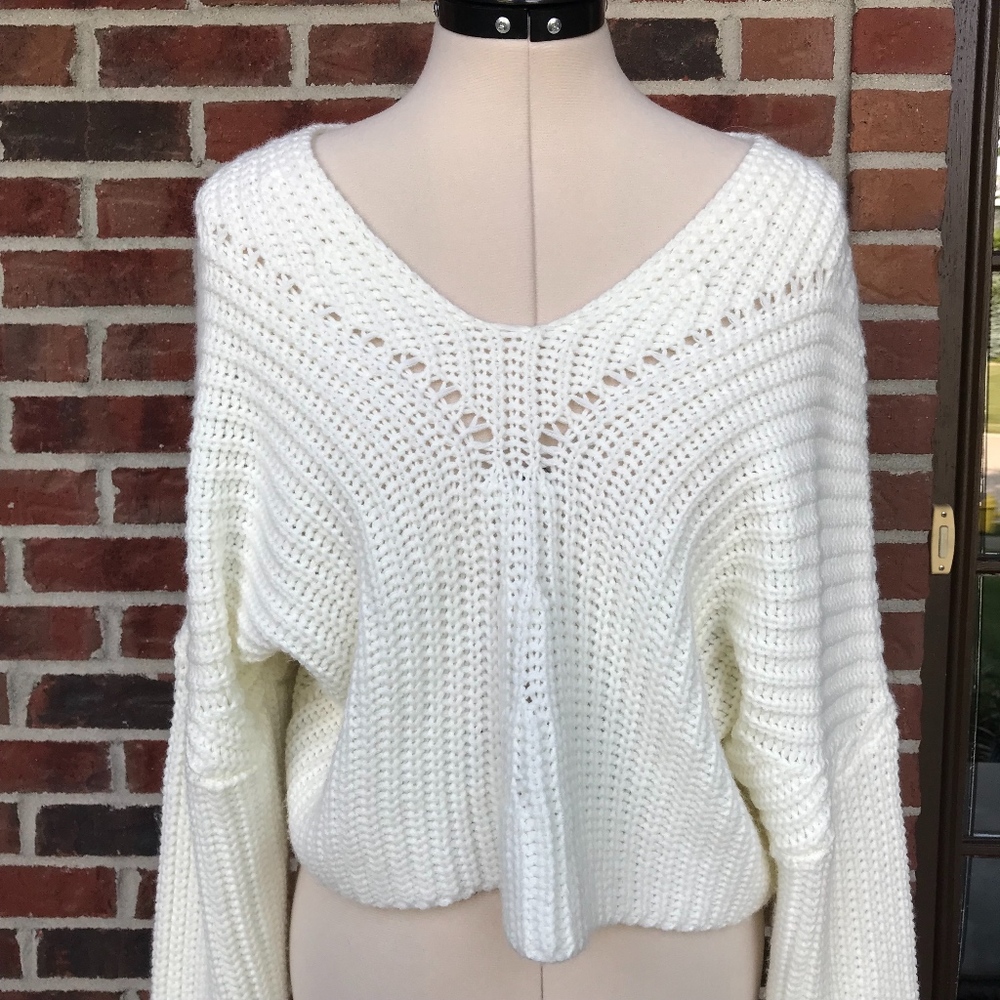 Missguided Cable Knit Open Back Sweater